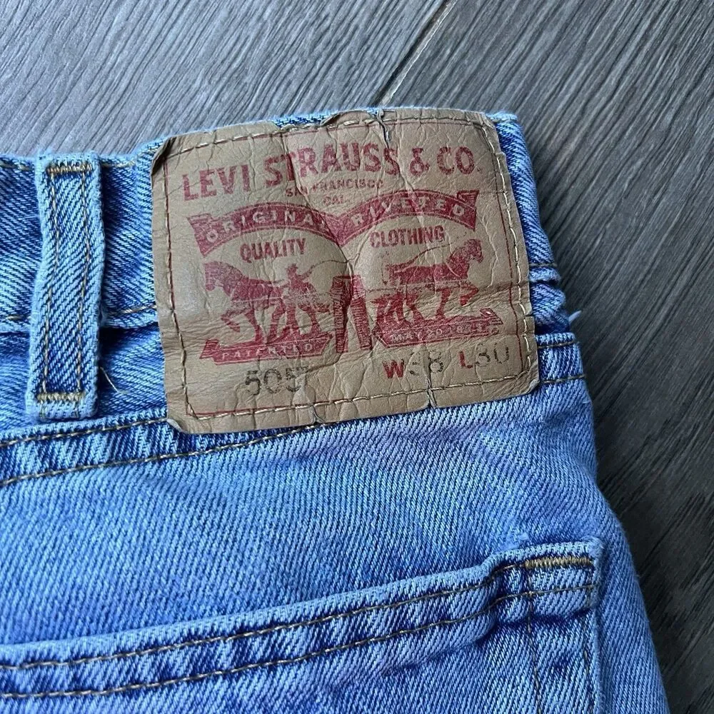 Levi's 505 Regular Fit Straight Leg Medium Stonewash Jeans Pants Men's 38x30